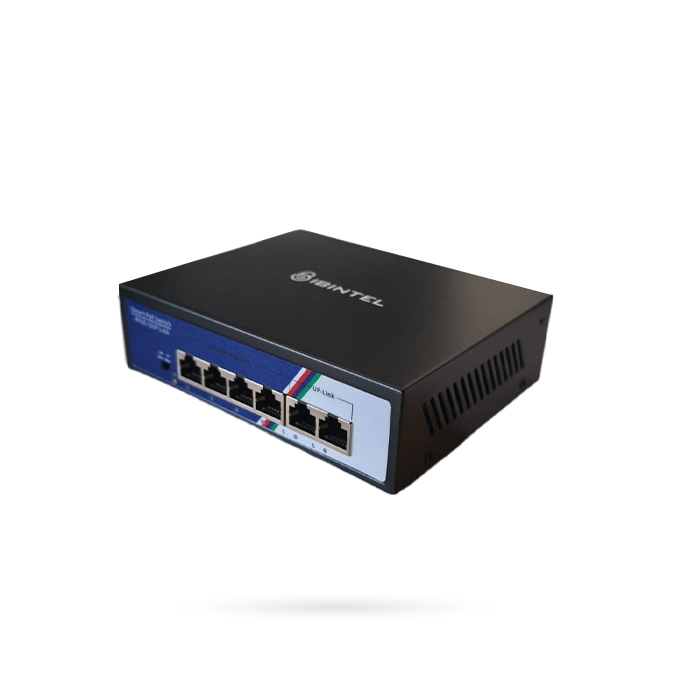 IBINTEL SWITCH POE 4 CH + 2 UP LINK 10/100