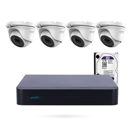 [CTKTUV000004] KIT UNIVIEW ANALOGICO 4 CAMARAS DOMO FULL HD