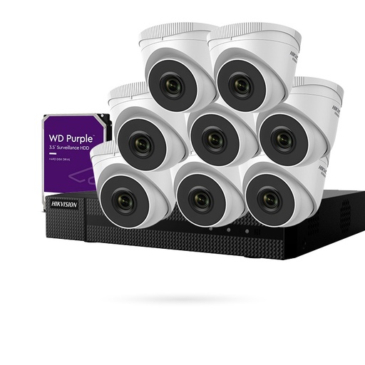 [CTKTHK000027] KIT IP POE 8 CAMARAS DOMO 4MPX