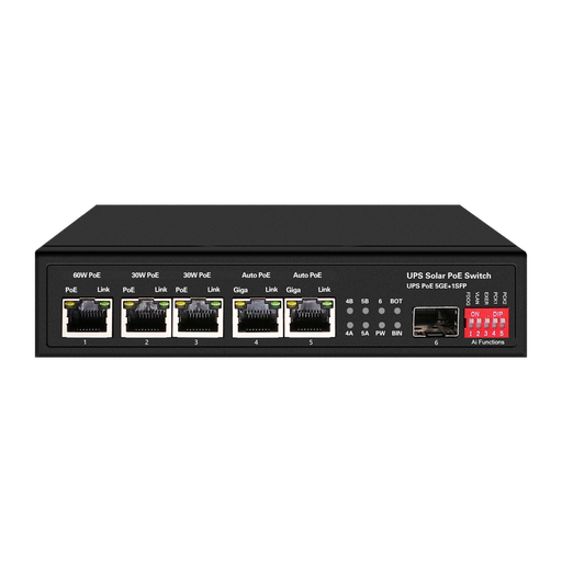 [ACSWMB000041] SWITCH 12V POE 5 PUERTOS + 1 SFP