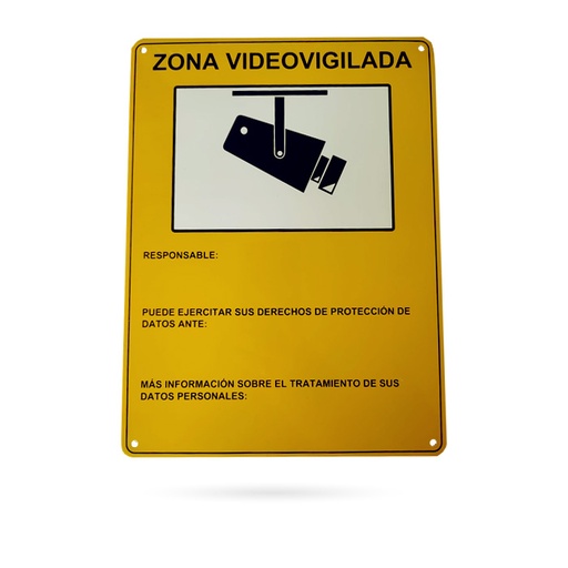[ACESLO000002] CARTEL ZONA VIDEOVIGILADA ALUMINIO